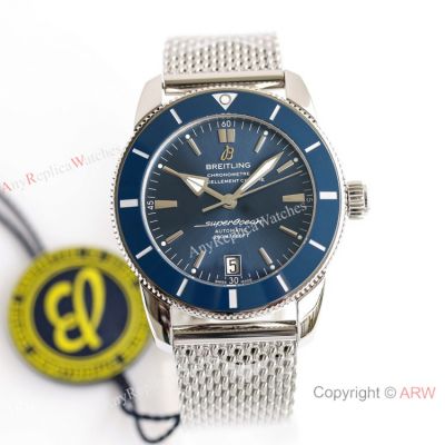 GF Swiss Replica Breitling Superocean Heritage II B20 Blue Ceramic Mesh Bracelet